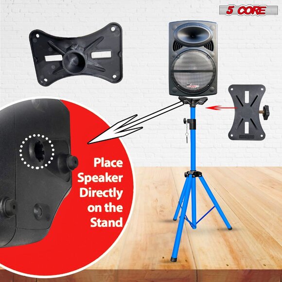 Speaker Stand Tripod Short Adjustable Monitor Stands SS HD 1PK SKY BLU 4FT - Picture 4 of 10